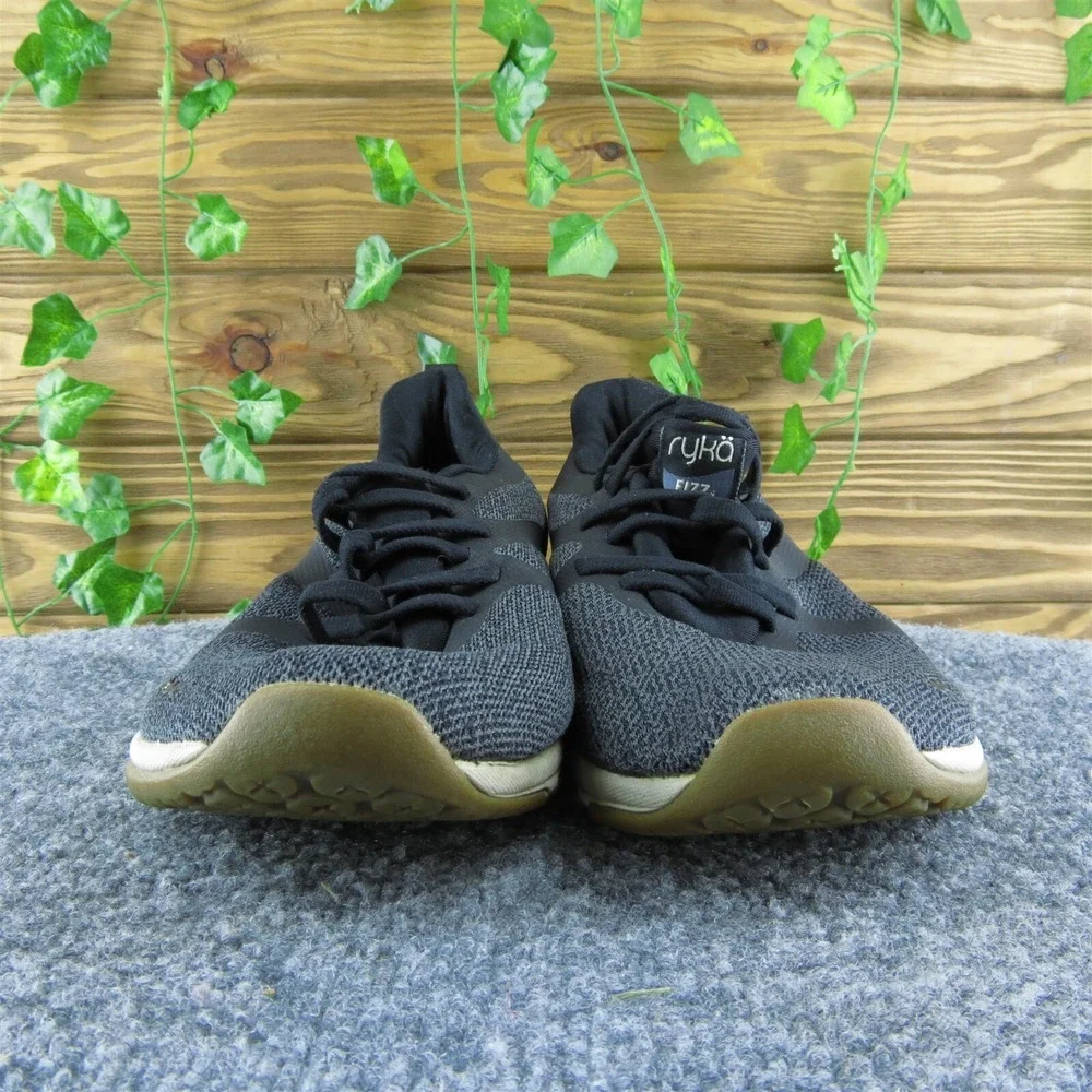 Ryka Fizz‎ Women Sneaker Shoes Black Fabric Lace Up Size 8 Medium